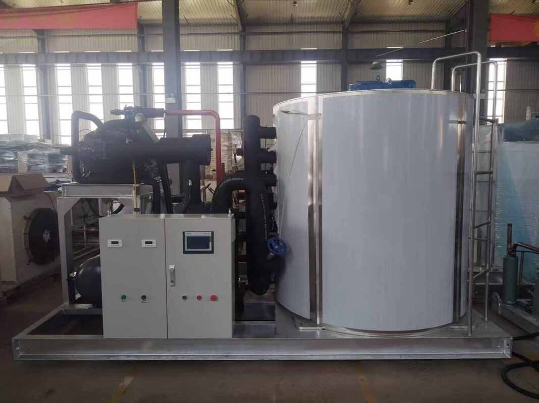 Ecoice 5-Ton Ice Machine Stainless Steel Automatic water cooling Industrial Commercial Ice Flake Machine for Fish Markets