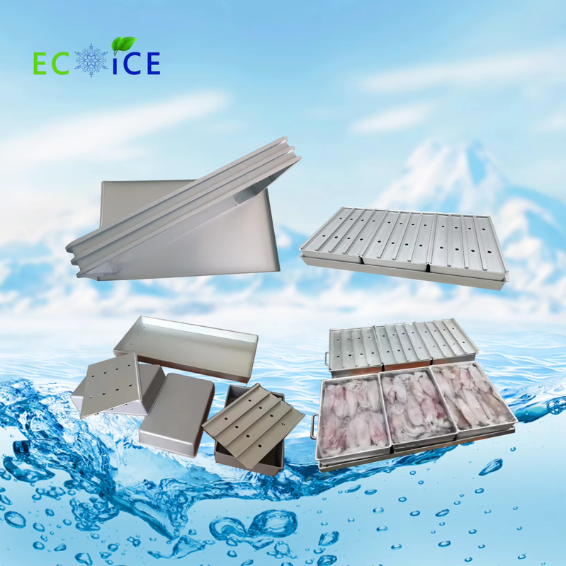 Custom Design Spot Welding Recyclable Food Grade Rectangle Aluminum Seafood Container Freezing Tray with Lids